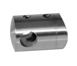 Držák tyče ø 10 mm na trubku ø 33,7 mm (30x22 mm), broušená nerez K320 / AISI304 - slide 0