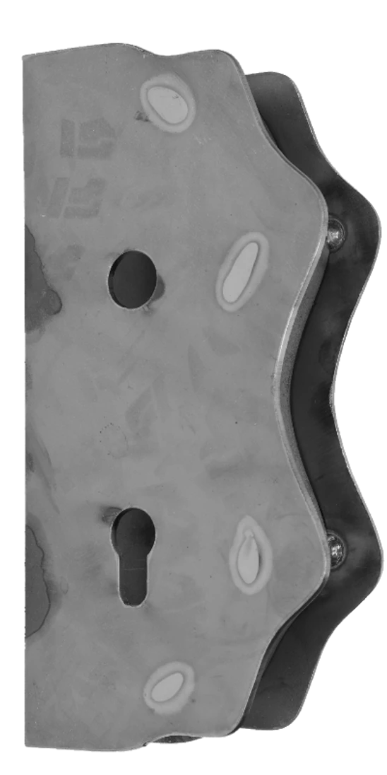 Kazetová zostava pre bránku 250x95x40mm, otvor pre kľučku ø 20mm, na profil 40x40mm, hladká, pre zámok ZM90/80