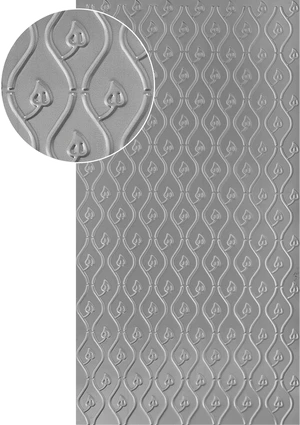 Plech oceľový pozinkovaný DX51D, rozmer 2000x1000x1,2mm +/- 0.5%, lisovaný vzor - LIST, 3D efekt - slide 0