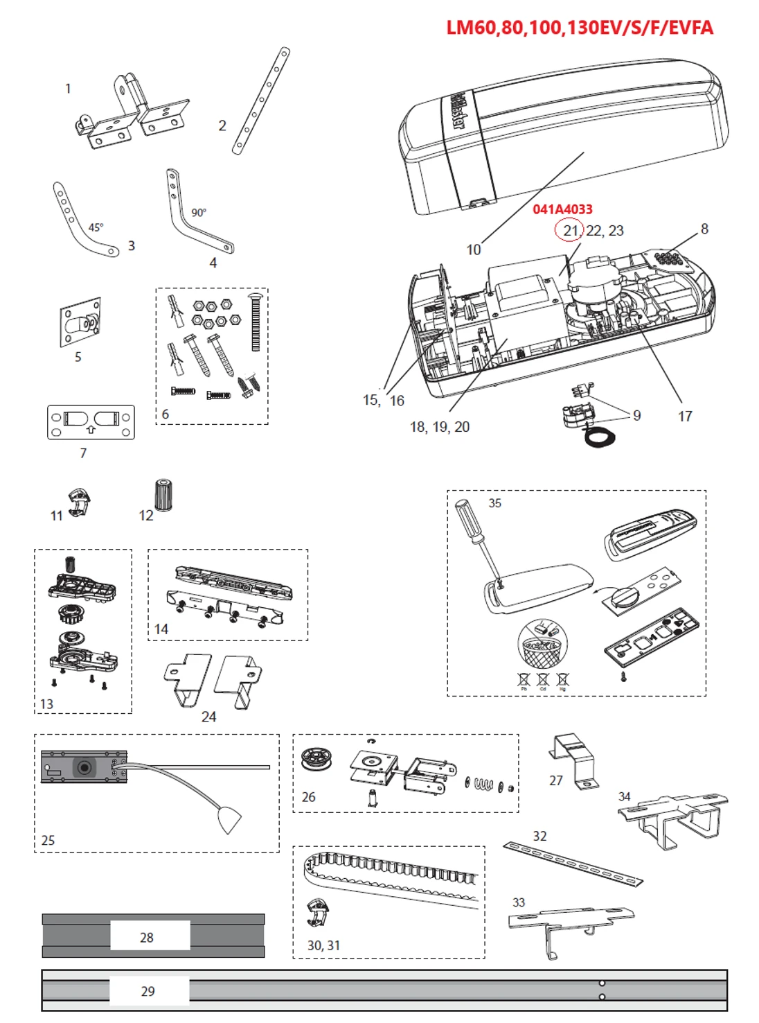 041A4033 motor 24 V DC, LM60EV/F/S