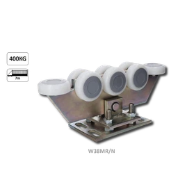 Vozík regulovateľný pre C-profil 80x80x5mm, polyamidové kolieska 8ks, žltý zinok, pre bránu do 400kg otvor do 5,5 m