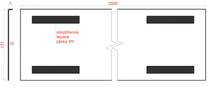 2,5 m krycí lišta, boční levá (7x121x1,0 mm) dodáváno v délce 2500 mm k hliníkovému kotevnímu profilu, broušená nerez K320 /AISI304 - slide 1