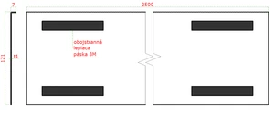 2,5 m krycí lišta, boční levá (7x121x1,0 mm) dodáváno v délce 2500 mm k hliníkovému kotevnímu profilu, broušená nerez K320 /AISI304 - slide 1