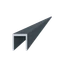 Poškodený U profil 20.5x22mm, L-6000mm, prášková štruktúra RAL7016