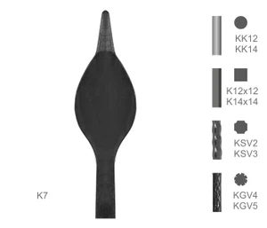 Tyč s kovanou špicí typu K7 - slide 0