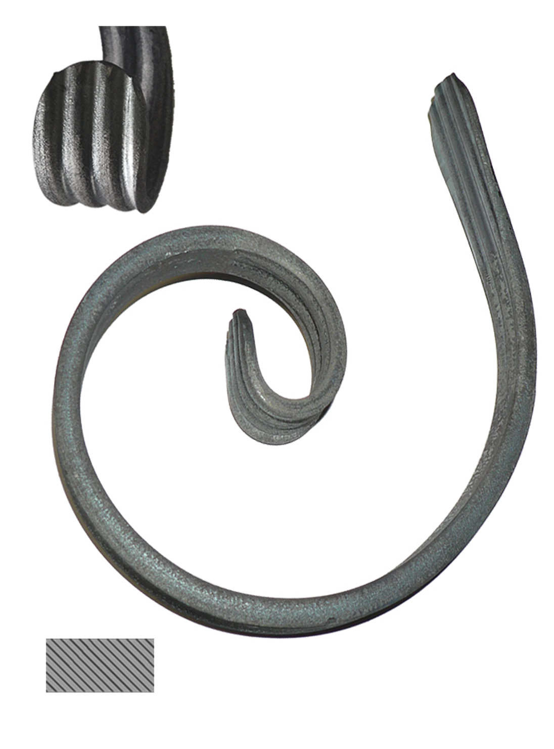 Půlkruh 150x100mm, profil 12x6mm, hladký, široké rozkutí