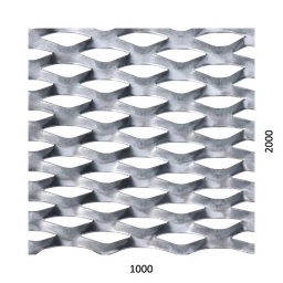 Tahokov Fe kosočtvercové oko: 62x25 mm, můstek: 9 mm (1000x2000x1,5 mm)