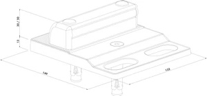 LOCINOX® SABO středový doraz pro křídlové vrata, nastavitelná výška a hloubka, povrchová montáž - slide 1