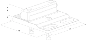 LOCINOX® SABO stredový doraz pre krídlové brány, nastaviteľná výška a hĺbka, povrchová montáž - slide 1