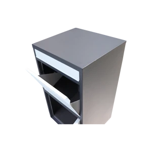 Box na balíky (410x385x720mm) s přepadovou lištou na ochranu balíků, tloušťka 0.8mm) velikost balíku: 320x300x180mm, barva: Černé tělo + bílý vhod - slide 2