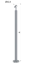 nerezový stĺp, vrchné kotvenie, bez výplne, vrch nastaviteľný (ø 42.4x2mm), leštená nerez /AISI304