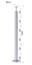 Nerezový sloup, vrchní kotvení, 5řadový rohový M6