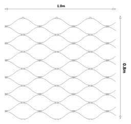 Lanková síť  0,8 x 1 m, oko 50 x 50mm, ø2 mm, AISI 316
