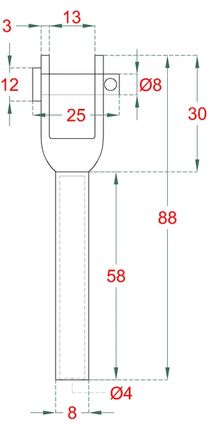 Lepicí úchyt pro nerezové lanko ø4 mm, broušená nerez K320 / AISI304, použít lepidlo MD-GLUE150.424/20 - slide 1