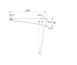 sklápateľná konzola s blokovaním, L 285mm, nosnosť 30KG/PÁR, povrchová úprava biela alebo čierna farba - slide 1