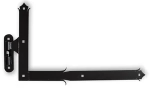 Kování ozdobné SPODNÍ, 400x650mm s čapom, profil 50x5mm, černá barva - slide 0