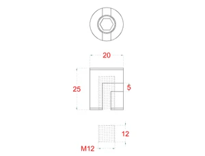 Úchyt pro nerezové lanko ø5 mm, broušená nerez K320 / AISI304 - slide 4