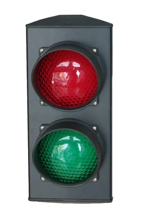 ASF semafor ø120mm dvojkomorový, červená a zelená, žiarovka E27 900Lm, hlinikový kryt, 230V AC, IP65 - slide 1