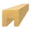 dřevěný profil (40x40mm/L:3000mm) s drážkou 17x20mm, materiál: buk, broušený povrch bez nátěru, balení: PVC fólie, necinkovaný materiál