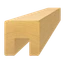 Dřevěný profil (40x40mm/L:3000mm) s drážkou 17x20mm, materiál: buk, broušený povrch bez nátěru, balení: PVC fólie, necinkovaný materiál