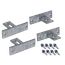 Set s držáky plotového pole, set obsahuje 4x držák (délka 100mm, šířka 30mm, výška 60mm, tloušťka 5mm) 8x šroub, žárový pozink