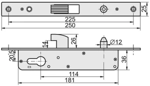 Profil 40x40x1,5 mm, H=2000 mm se zámkem, vhodný pro rám posuvné branky, bez povrchové úpravy, bez vložky, kompatibilní s dorazovou lištou ZMH40L - slide 3