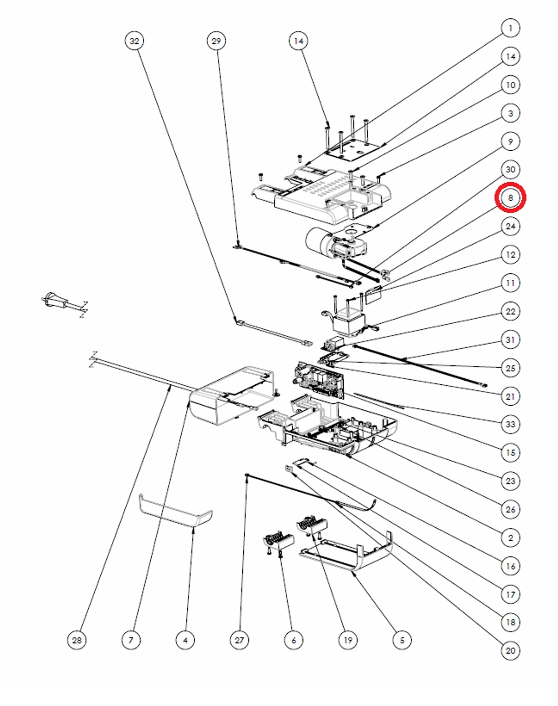 470MOTO018A00 Motor 24V s prevodovkou a enkóderom pre HA7/10