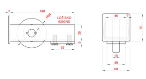 samonosný systém 60x60x4mm posuvnej brány do 150kg/4m otvor (W39/60Zn 6m pozinkovaný profil, 1x W-SET60F) - slide 3