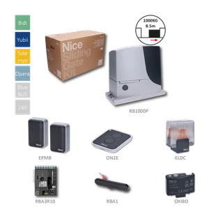 ROBUSKIT1000P sada pro posuvnou bránu do 1000kg, 1x RB1000, 1x RBA3R10, 1x ON2E, 1x OXIBD, 1 pár EPMB, 1x ELDC, 1x RBA1, indukční koncové spínače - slide 1