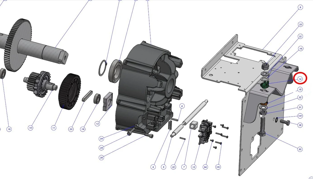 PPD2098R01.4540 horní pouzdro šroubu mechanického nastavení MBAR, LBAR