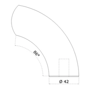 Dřevěný ukončovací oblouk (ø 42 mm / 86°), dřevo: buk bez povrchového nátěru - slide 1