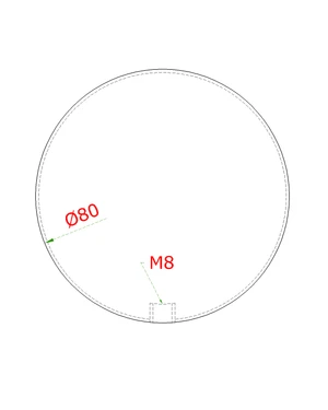 Koule dutá se závitem M8 / ø 80 mm broušená nerez K320 / AISI304 - slide 1