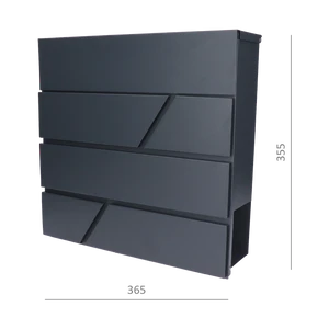 schránka poštová (365x355x105mm, hrúbka 0.6mm), max. formát listu: A4, farba: RAL 7016 - slide 0