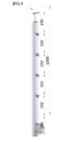 Nerezový sloup, boční kotvení, 4řadový průchozí, vnitřní
