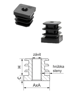 Plastová zátky se závitem - čtvercová -rúrková zátka  PE