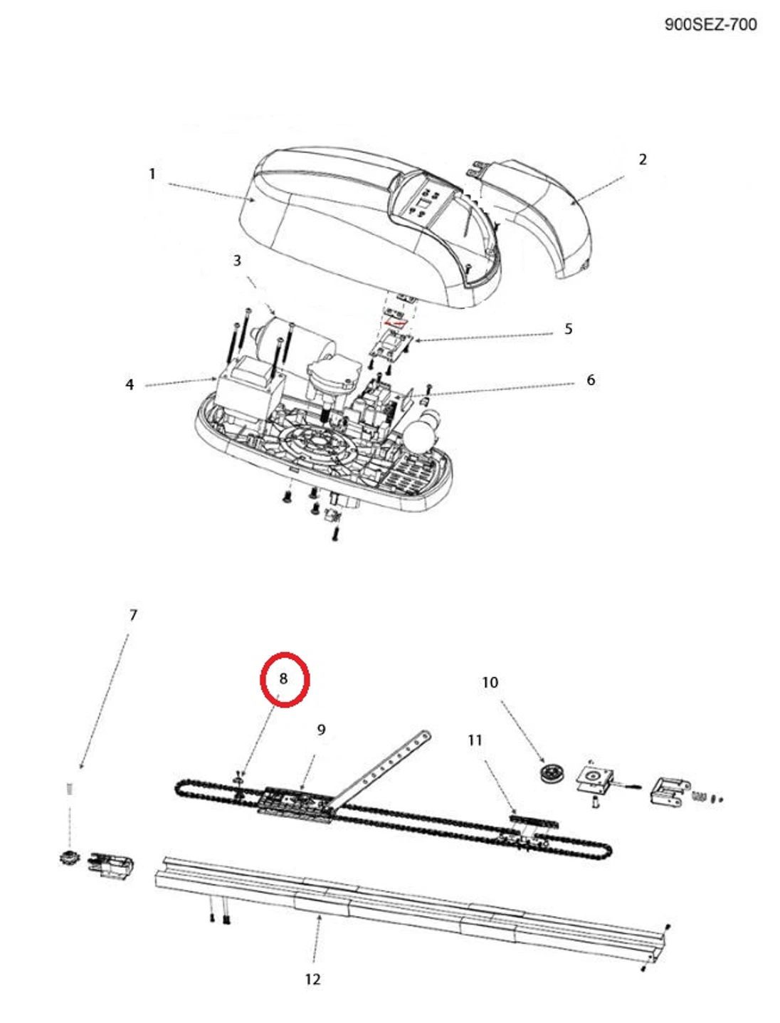 570SENSSEZCA mechanický doraz na dráhu pro pohon SEZ