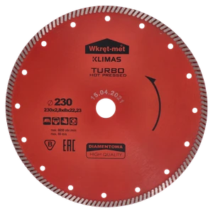 Turbo diamantový kotouč lisovaný za tepla 230 × 2,6 × 22 mm - slide 0