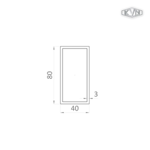 jokel 80x40x3mm, dĺžka 6000 mm, materiál EN AW-6060 T66, prírodný hliník bez povrchovej úpravy, cena za kus - slide 1