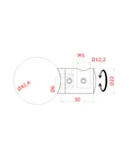 držiak tyče ø 12mm (koncový-ľavý) na trubku ø 42.4mm (30x22mm), leštená nerez /AISI304 - slide 1