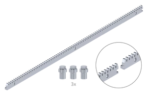 Hřeben kovový 30 x 8 mm, L-1000 mm, M4, 3x úchyt+šrouby, pozinkovaný se zámkem - slide 0