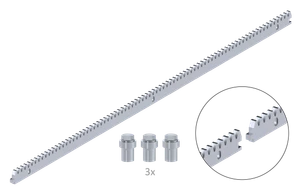 Hrebeň kov 30x8mm, L-1000mm, M4, max do 1200kg,  3x úchyt+skrutky, pozinkovaný, so zámkom - slide 0