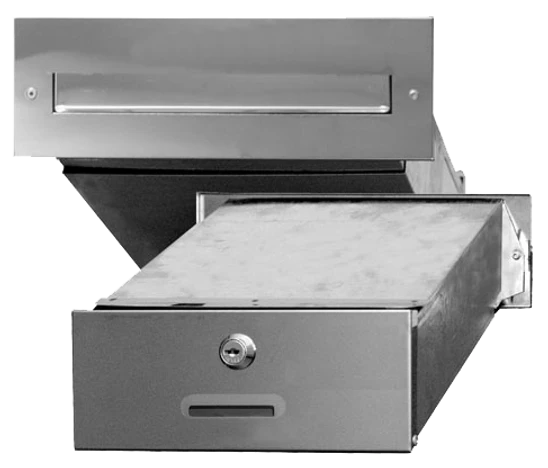 Poštovní schránka do zdi (275x90x400mm), max. formát listu: A4, leštěná nerez, AISI430