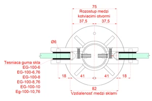 Nerezový sloup, vrchní kotvení, výplň: sklo, průchozí, vrch nastavitelný (ø 42,4x2 mm), broušená nerez K320 / AISI316 - slide 4