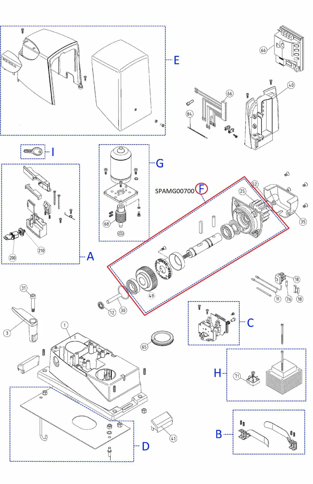SPAMG00700 kit převodovky pro RS350/ 400, Road400