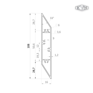 Profil na výplň 108x16x6000 mm, materiál EN AW-6060 T66, hliník s povrchovou úpravou, práškově lakovaný s jemnou matnou strukturou, antracit RAL7016, cena za kus - slide 1