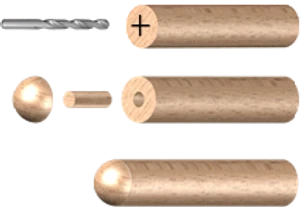 Dřevěné ukončení madla (ø 42 mm), dřevo: buk bez povrchového nátěru - slide 2