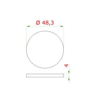 ukončenie-krytka (ø 48.3mm /H: 4mm), brúsená nerez K320 /AISI304 - slide 1