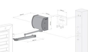 LOCINOX® PANTHER-9005 - hydraulický zavírač s kluznou lištou, uchycení na sloupek nebo na stěnu, pro křídlové brány a branky do 150kg - slide 2