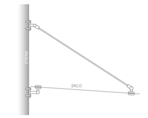 set na sklenený prístrešok pre sklo 8.00 - 12.76mm, (set obsahuje: EB1-PRJ6 2ks, EB1-PRJ7 2ks, EB1-PRJ8 2ks, EB1-PRJ9 2ks), brúsená nerez K320 /AISI304 - slide 1