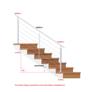 Nerezový sloup, vrchní kotvení, 5děrový koncový - slide 1